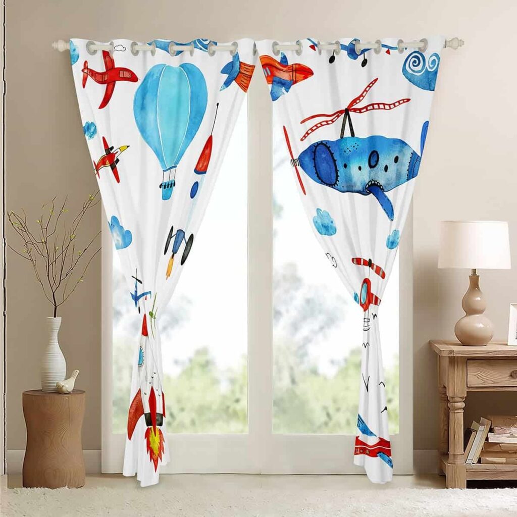 airplane themed curtains