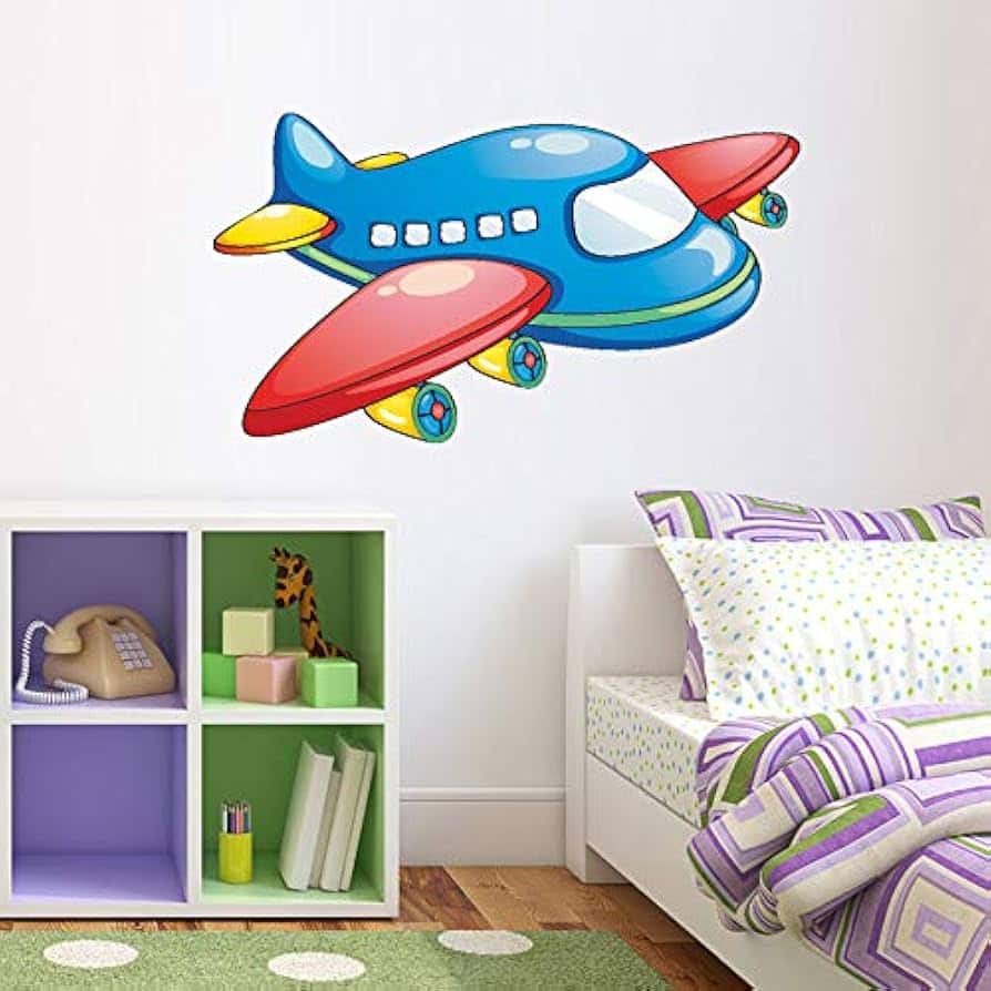 airplane sticker on walls