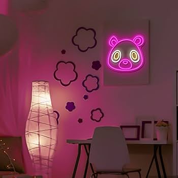 pink bear neon light