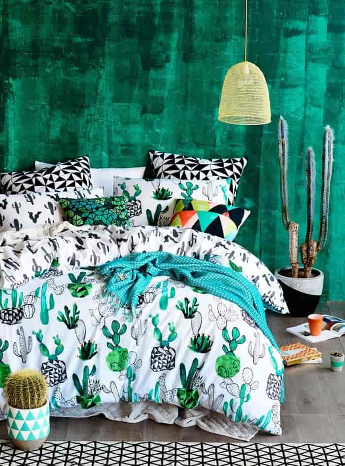 an image of cactus themed bedding