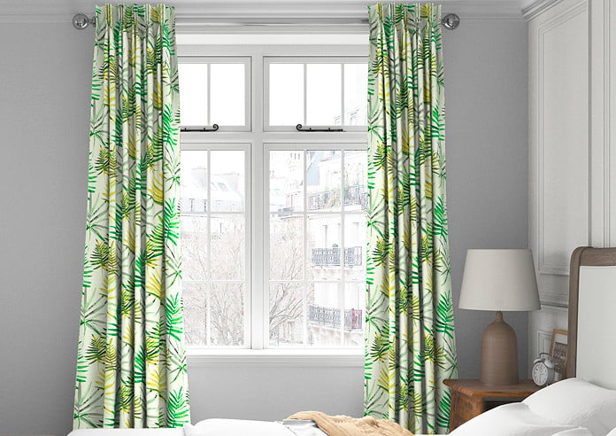 an image showing cactus printed curtains