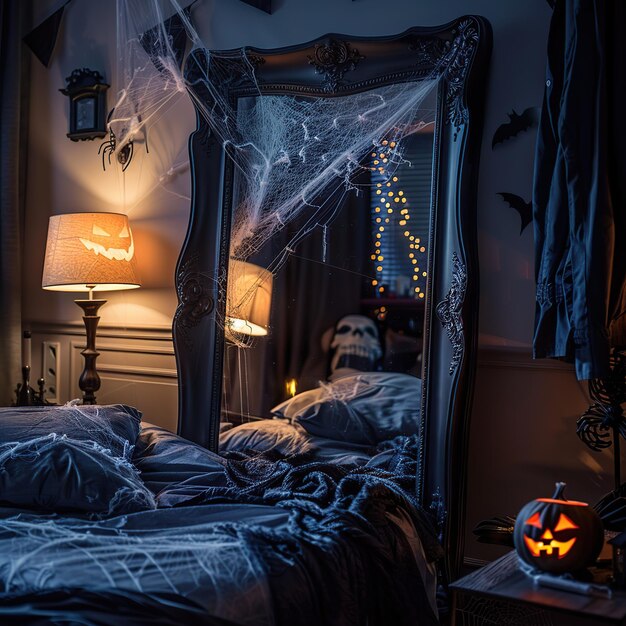 haunting spider webs in bedroom