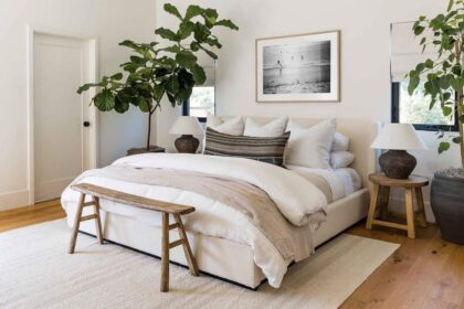 an image of white Aesthetic Nature Themed Bedroom