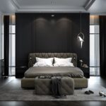 An image of a black themed bedroom