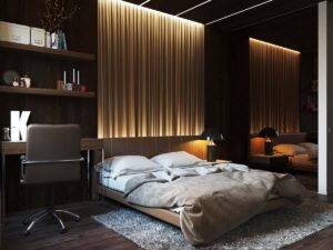 black bedroom dimmable lighting