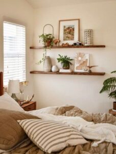 floating shelve in bedroom