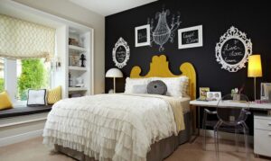 wall arts in black bedroom