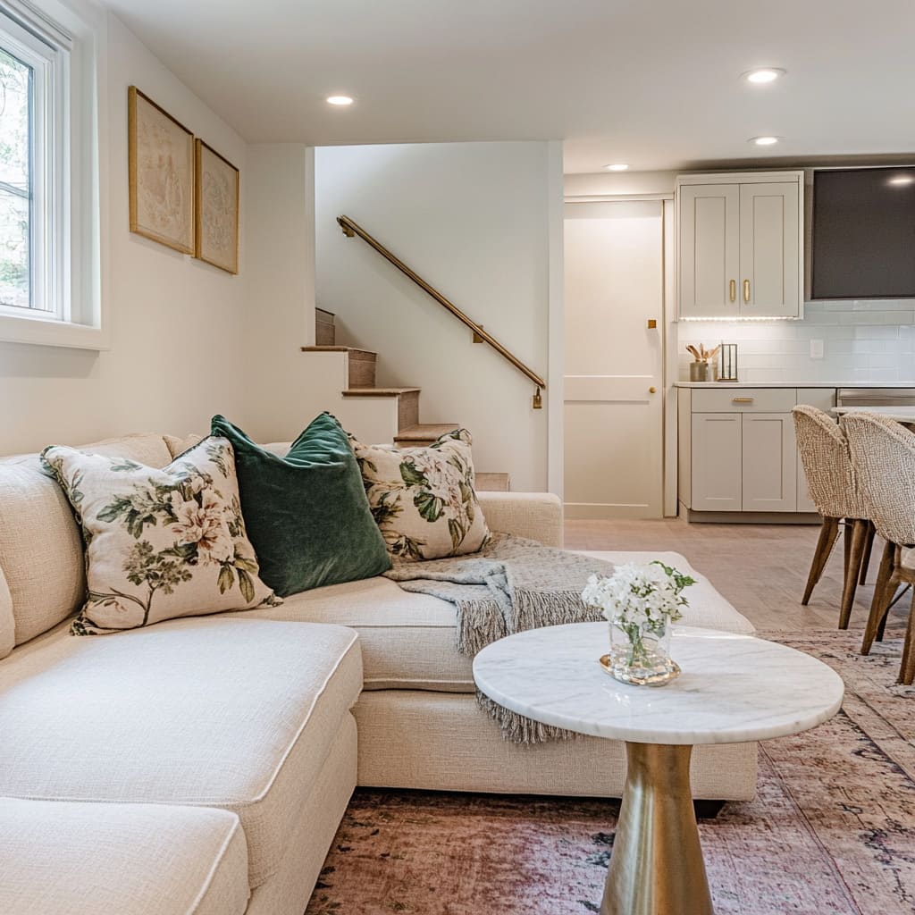 Furniture Arrangement in the split-level Living Room
