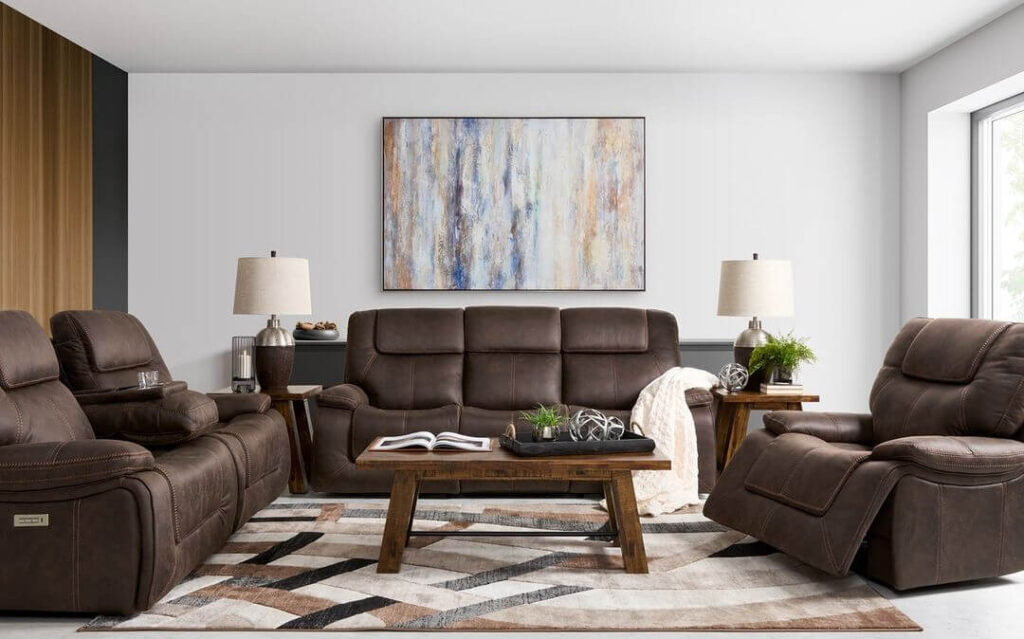 Modern Minimalist Living Room with Recliner Sofa 