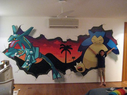 Pokemon Mural in a room to create a Pokemon themed room 