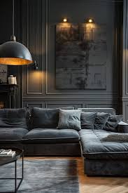 Charcoal Couch Living Room Ideas: Incorporate Soft Lighting