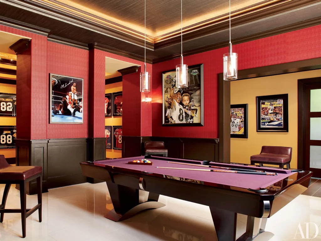 A billiards room with chic vibe 