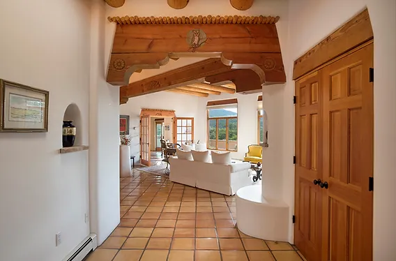 Southwestern Style Living Room in Saltillo Tile