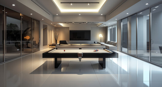 A modern vibe billiards room 