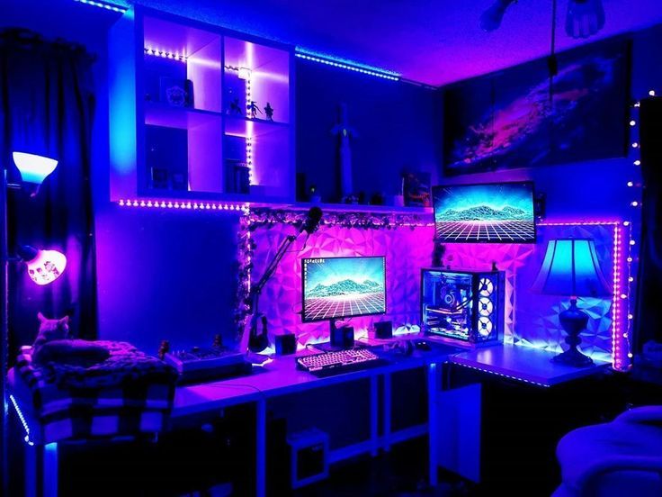 plum purple wall paint idea for gaming room