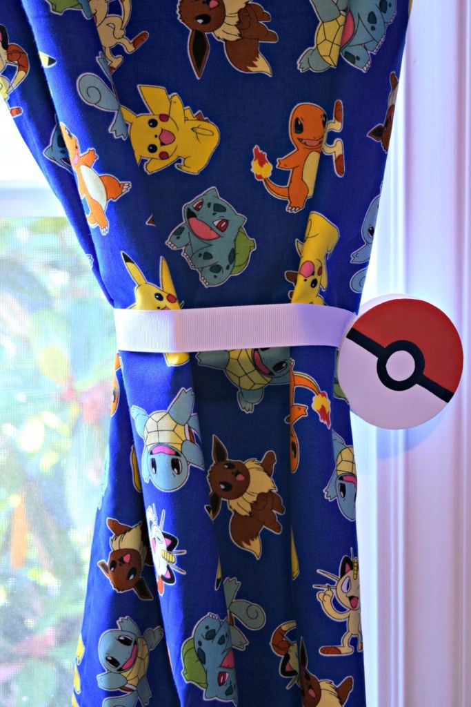 Pokemon themed curtains for a pokemon room ideas