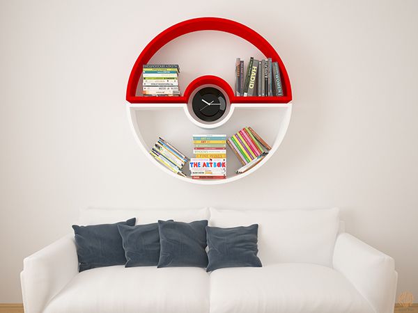 Pokemon shaped bookshelf to create a Pokemon themed room 