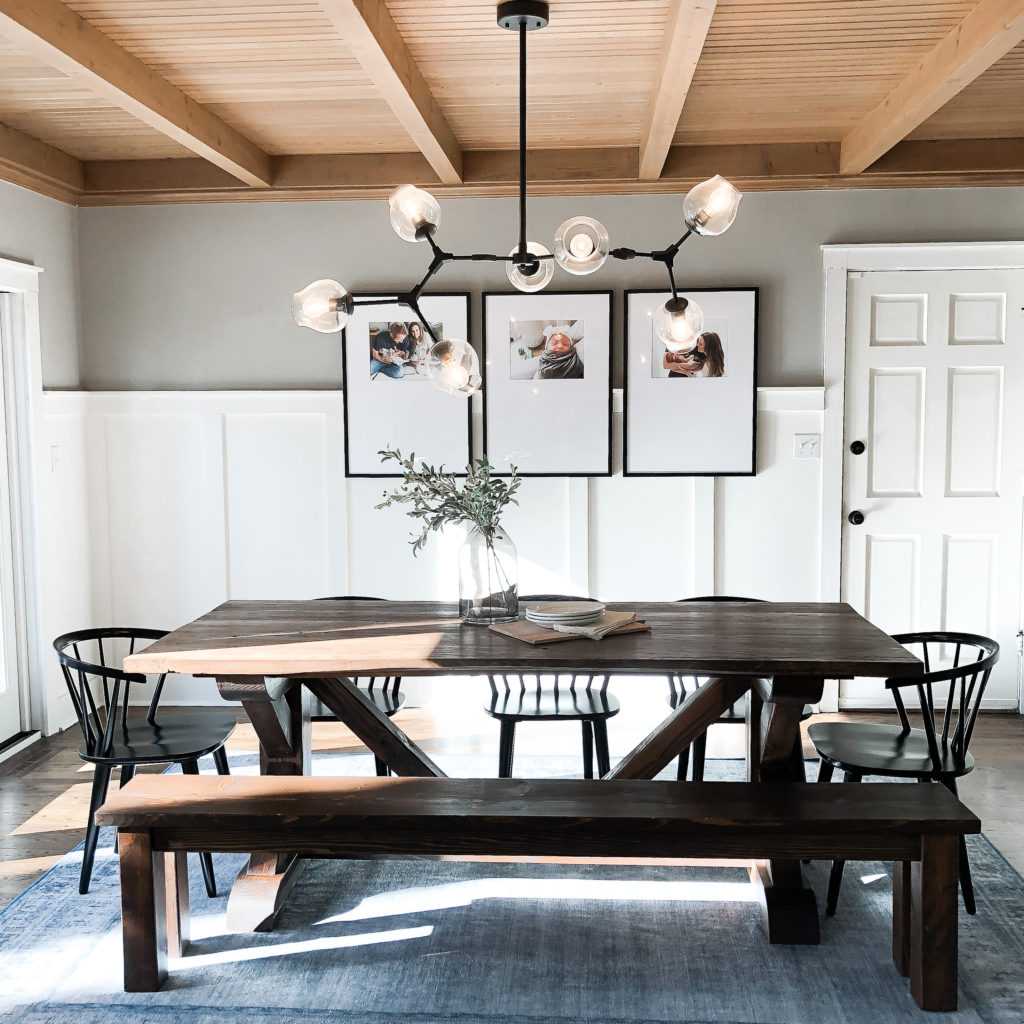 A living room with board and batten 