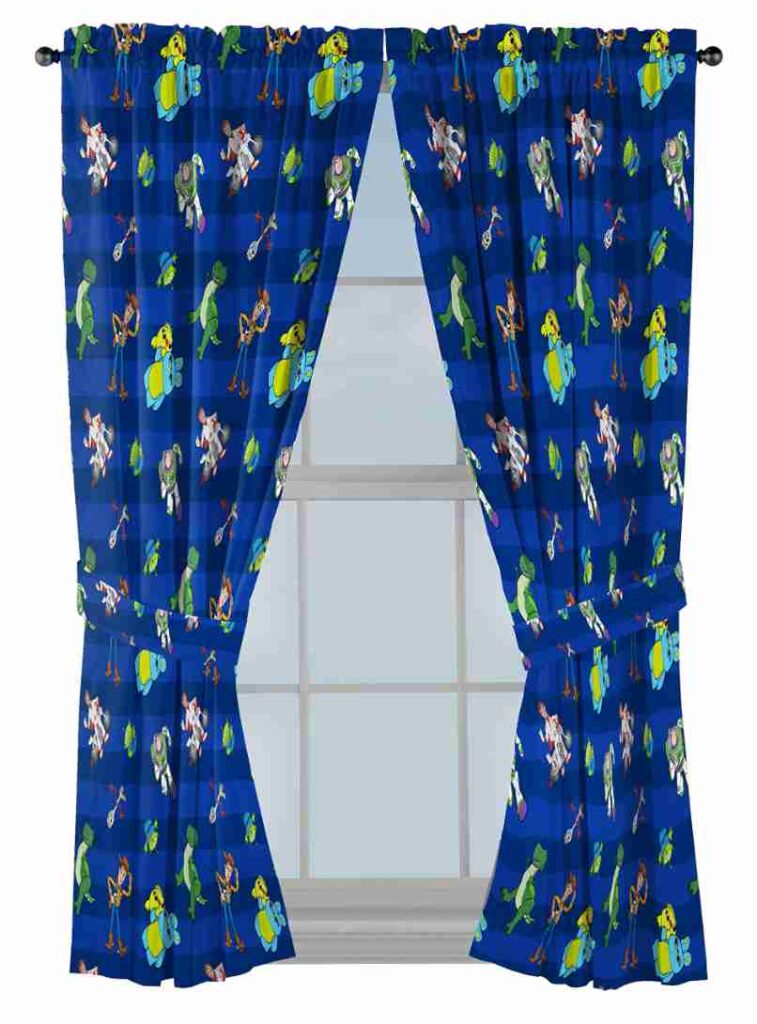 Blue color Tory story theme curtains