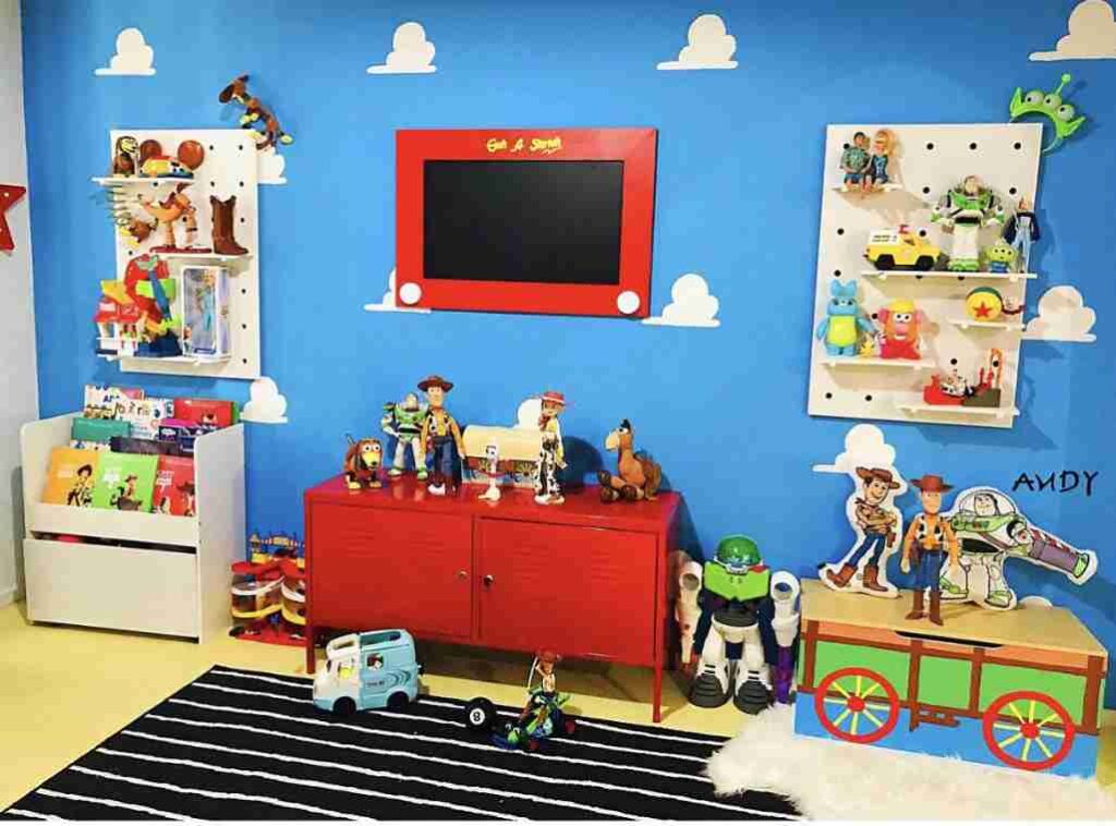 A play zone with toys and story book for kids