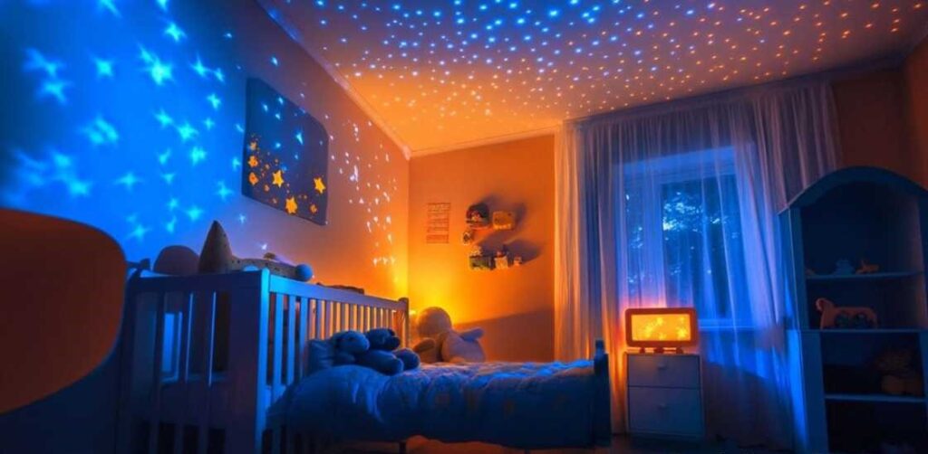 Blue and orange star night light