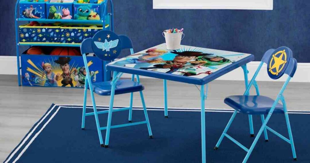 Toy story based blue color table and chair set