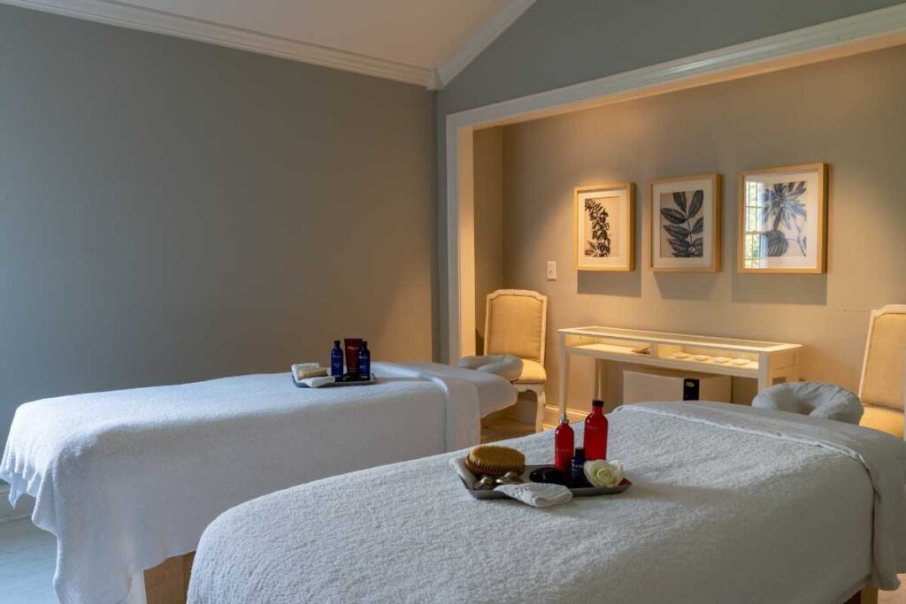 A couple massage set up