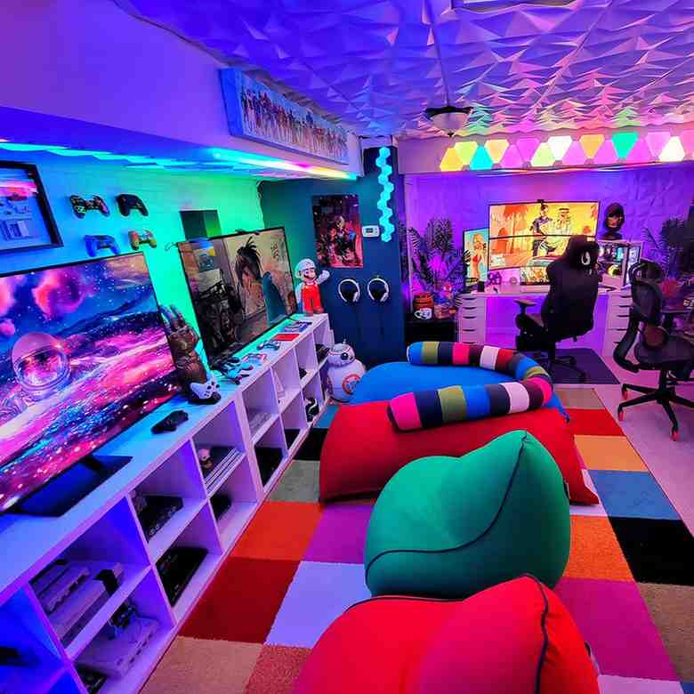 Comfortable bean bags for the gaming room