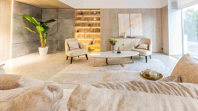 Beige carpet living room ideas featured image