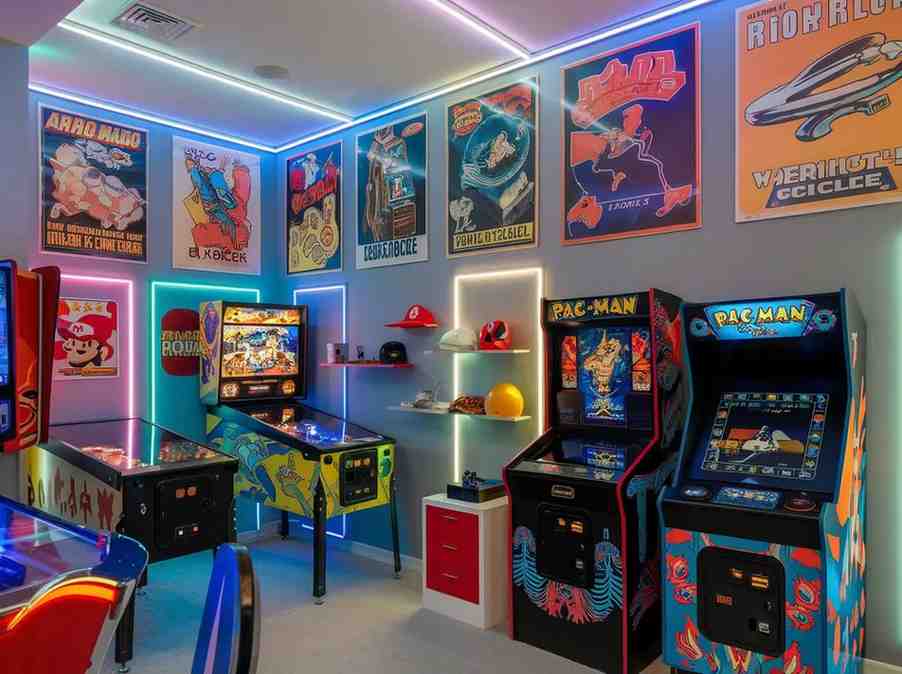 Colorful arcade games machine for the gaming room