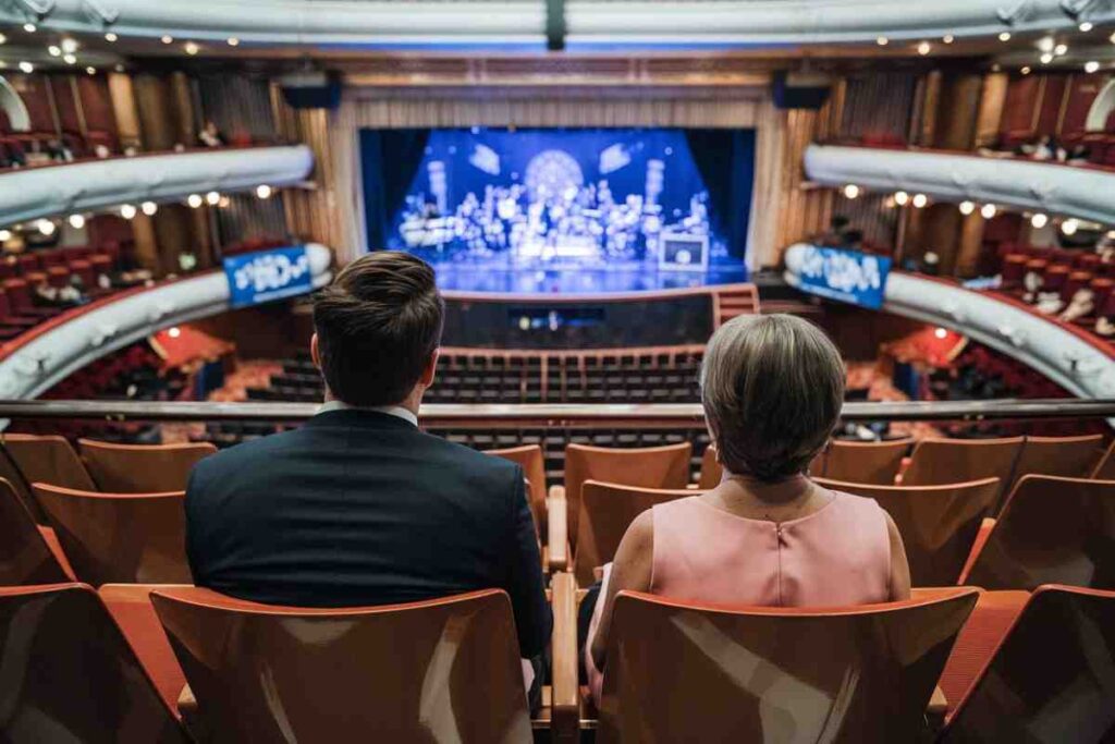 Couple watching the musical show