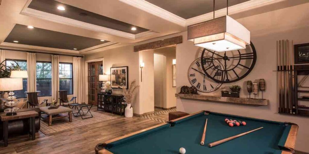 Earthy tone for walls and dark brown furniture