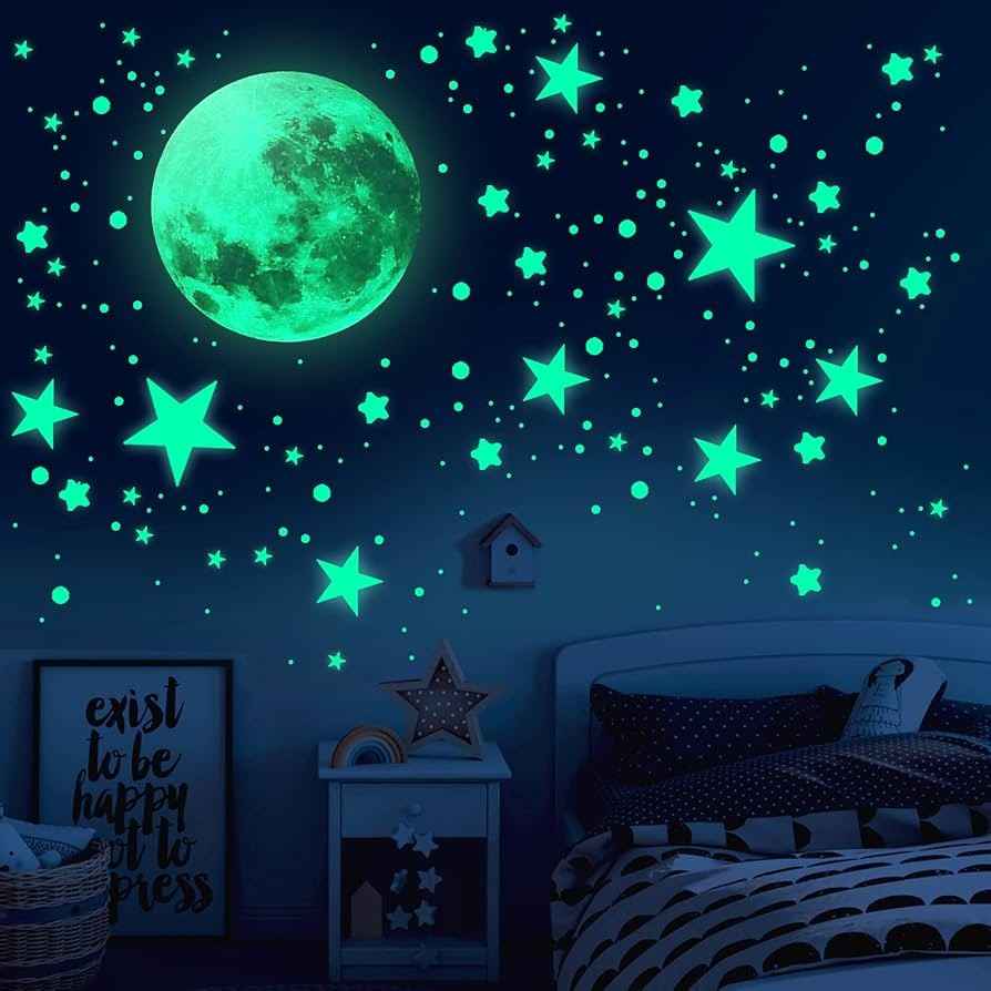 Neon glow in dark wall decals for the wall