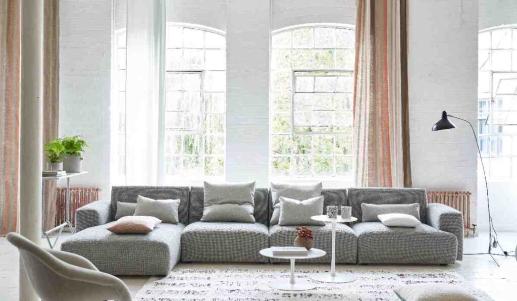 L-shaped sectional sofa for seating