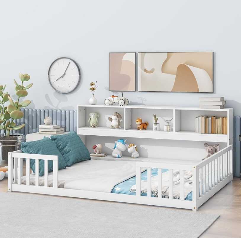White color low bed for toddlers
