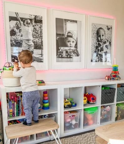 Open storage for toys in toddlers room