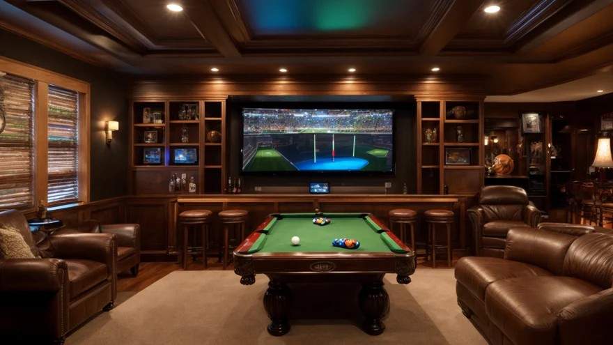 TV unit and a Billiards table for the gun room