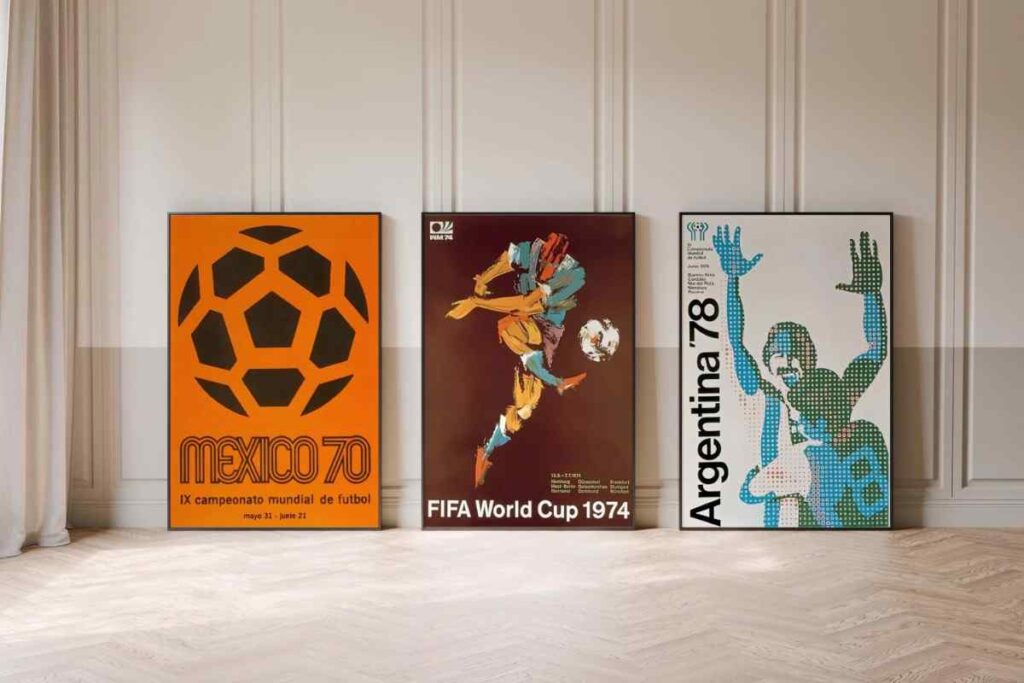 black frame soccer vintage posters for room