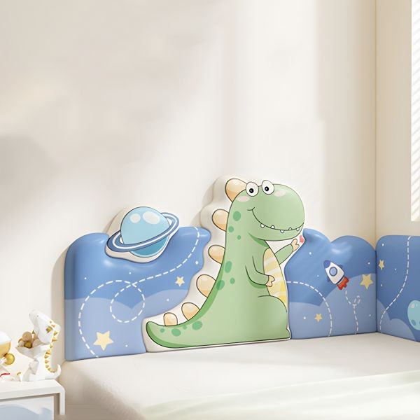 Wall mounted cartoon printed dinosaur headboard frame