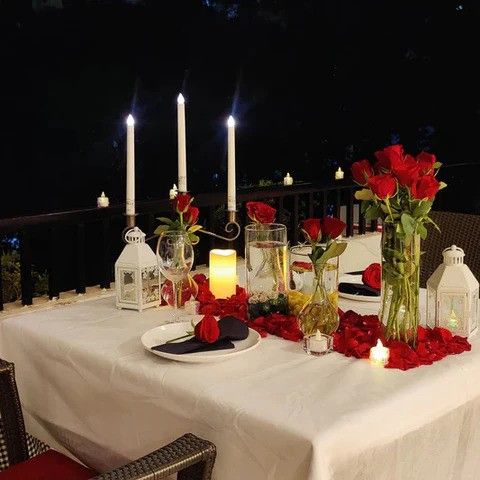 Candles for romantic dinner decorations