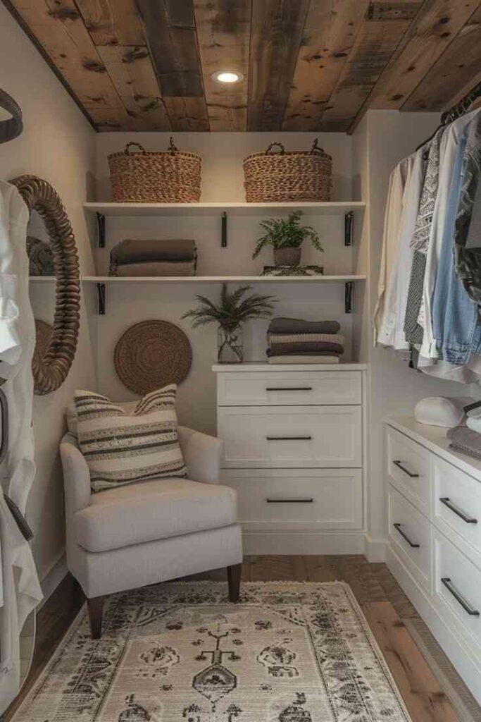 A Scandinavian style she shed dressing room