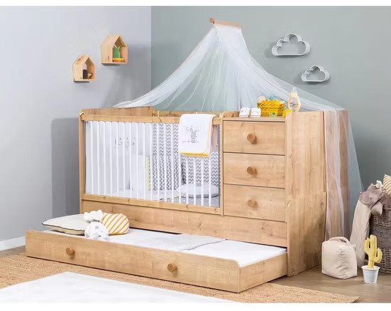 Baby-Cot-Bed-Adjustable-Baby-Convertible-Crib-with-Storage-Drawer-Cabinet