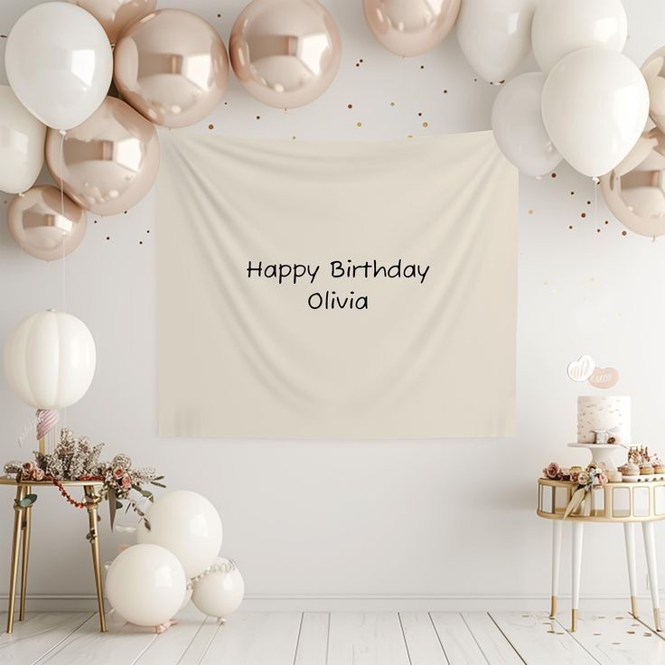 Birthday name banner and balloon decoration for the birthday party
