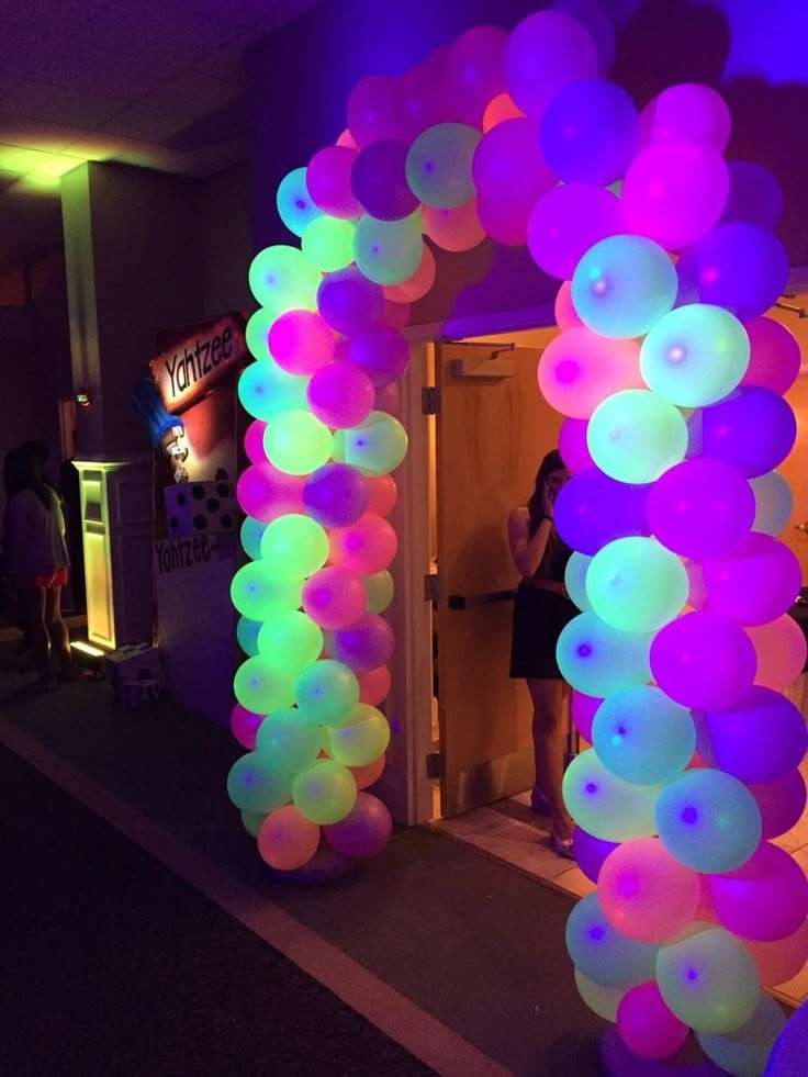 Colorful glow in dark balloons for the birthday party