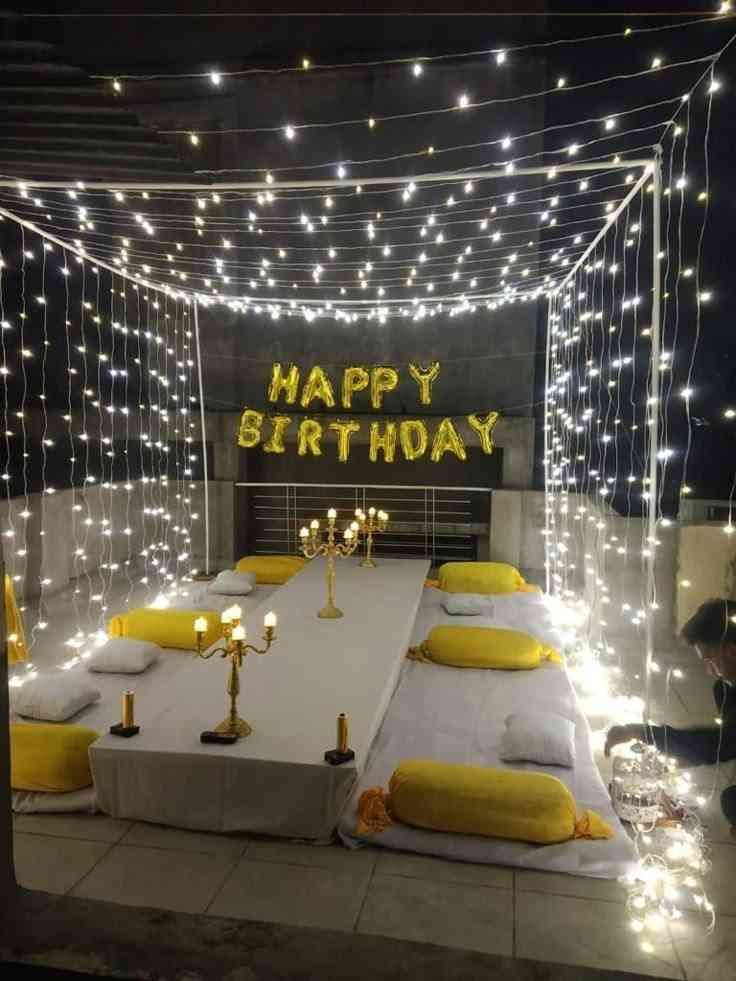 A fairy tent for the birthday celebration on rooftop 