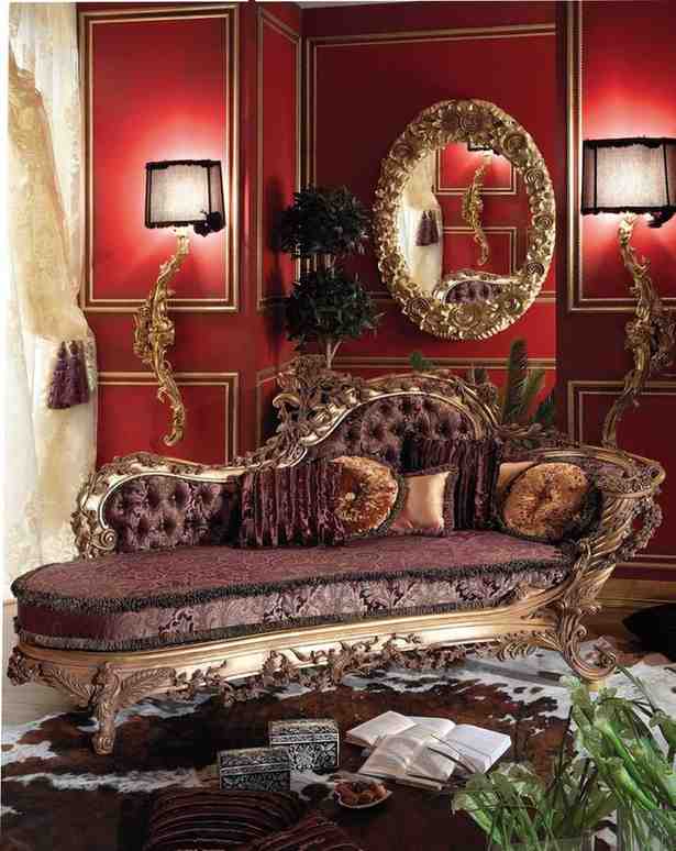 Golden chaise lounge chair for the bedroom