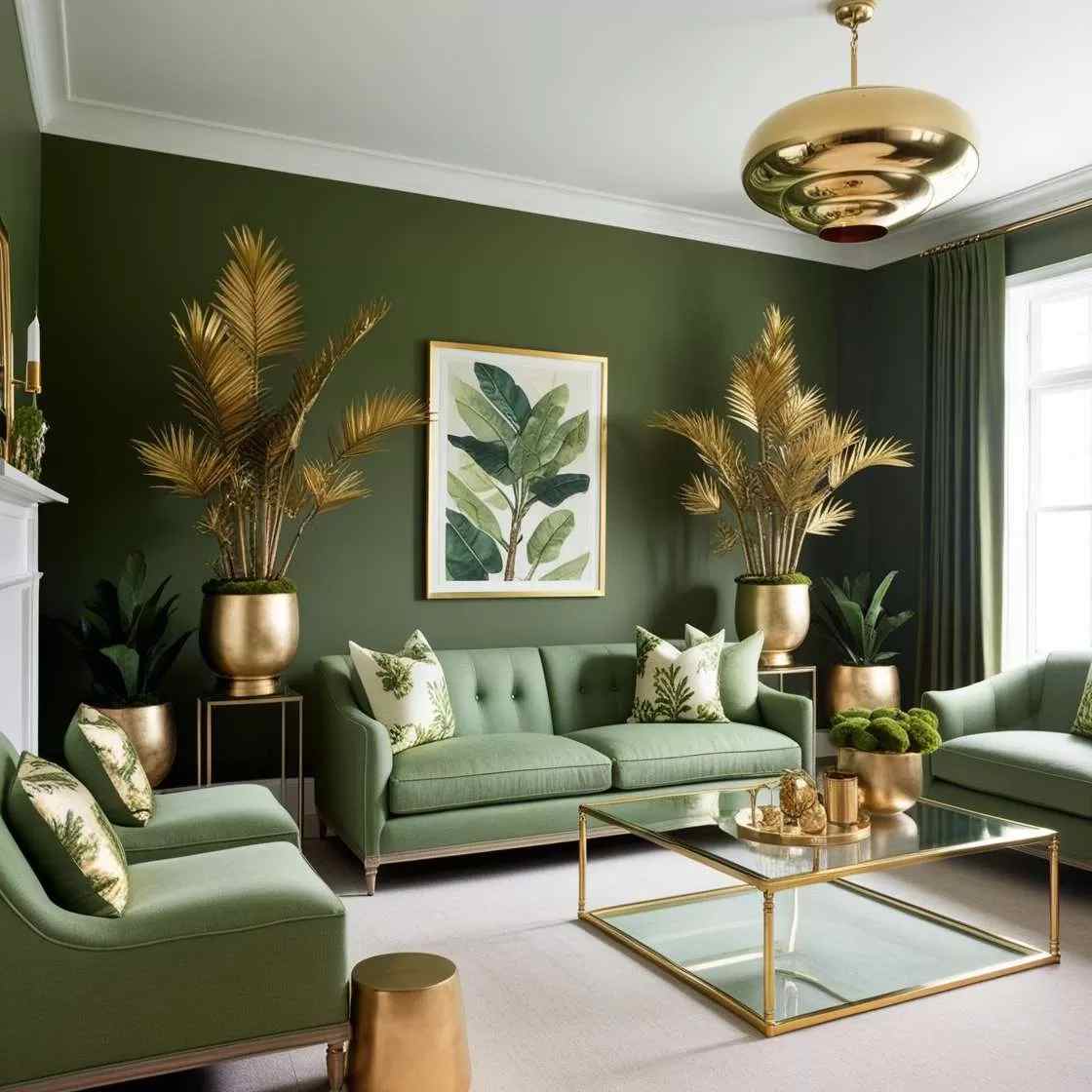 16 Elegant Green And Gold Living Room Ideas To Turn Your Home Into A ...