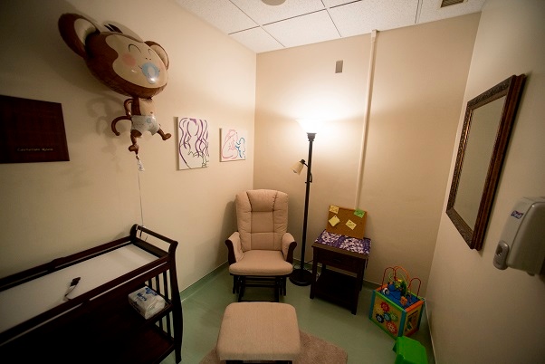 A armchair and stool for the nursing room with essential thing