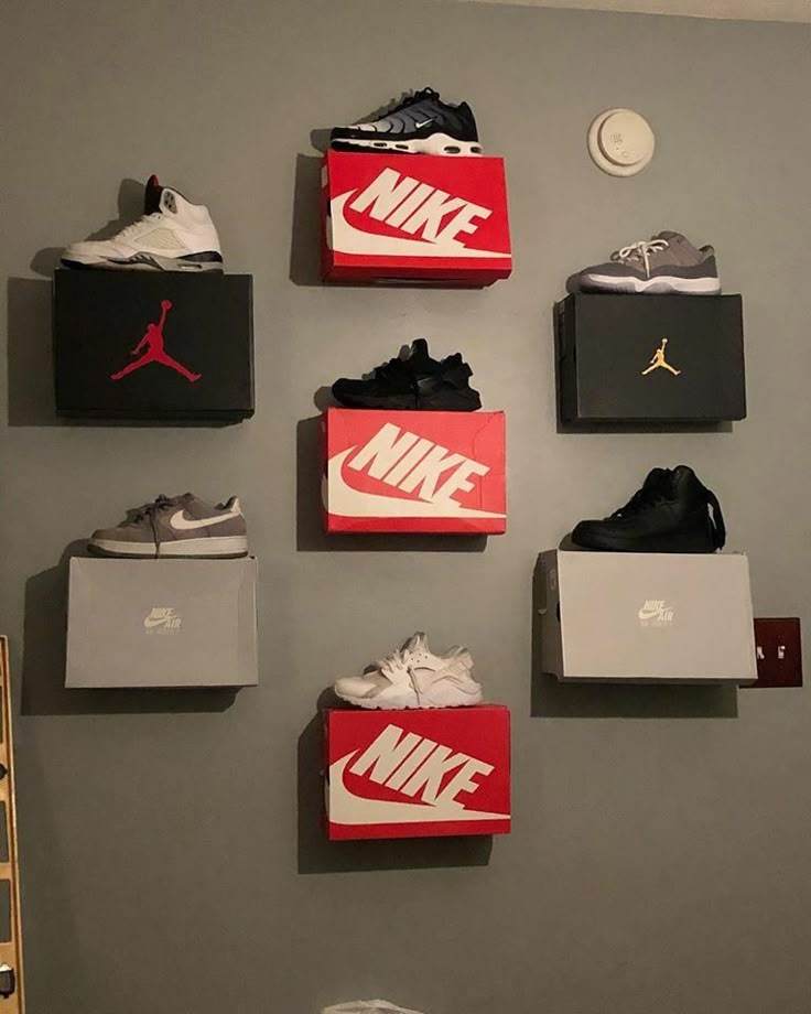 Brand signage box display for the sneakers