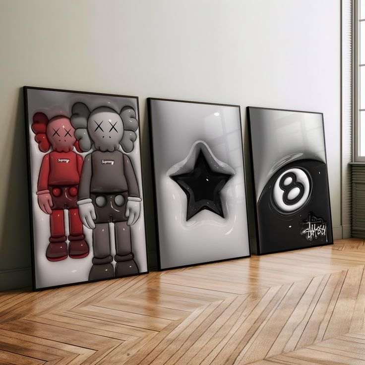 Graffiti gray theme hypebeast art frames for the room 
